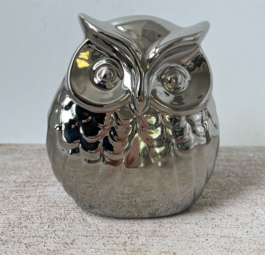 Silver Owl Paperweight
